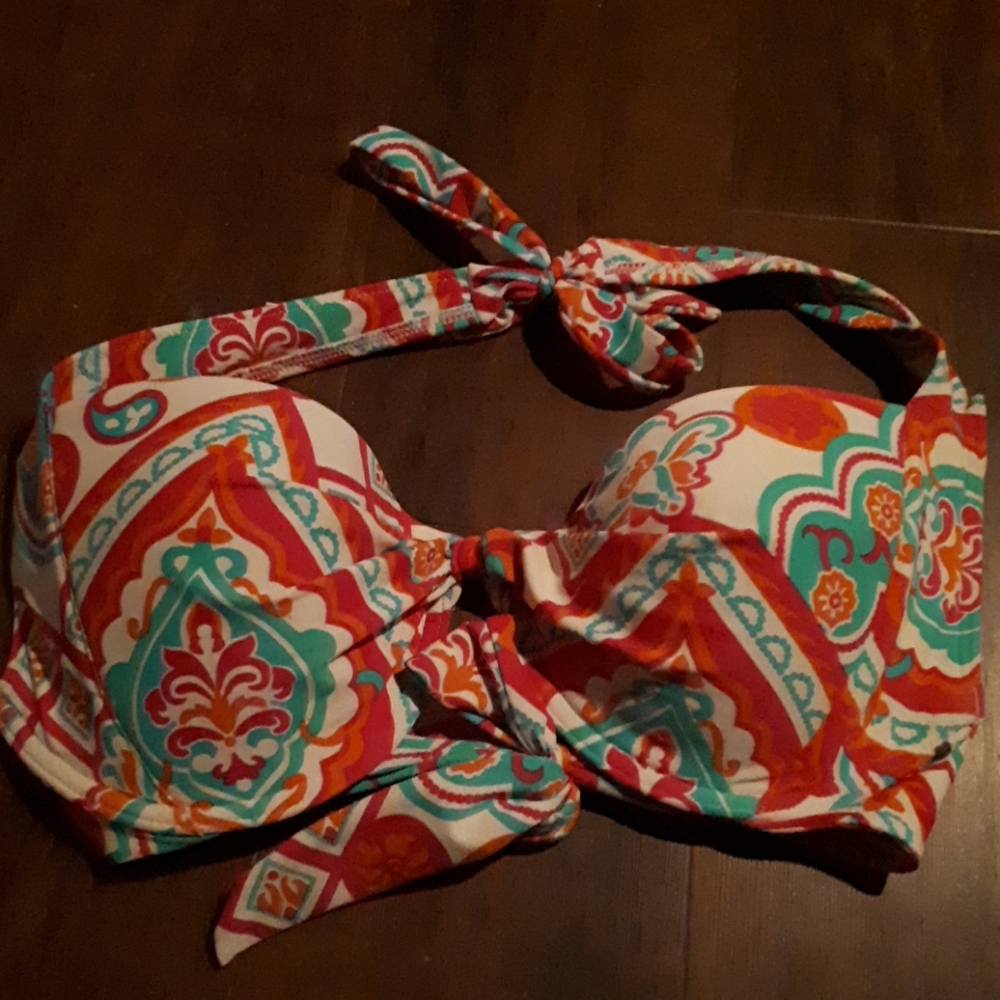 Aqua bright and colorful bikini top